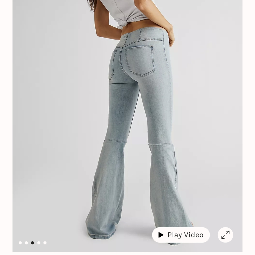 FREE PEOPLE pull on flare jeans size 26 - Picture 2 of 4